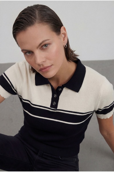 KENZA'A TRİKO Bluză Polo Taka Color Block