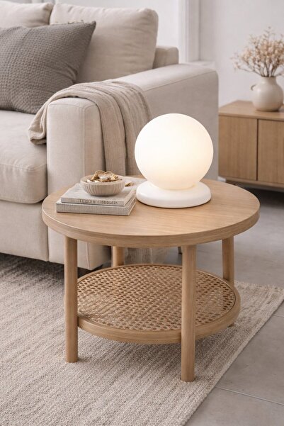 luminza tasarım Metal Lampshade Table Lamp White Color