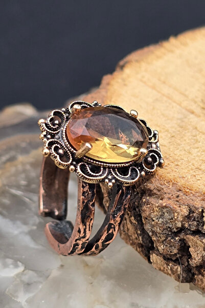 NBS Beautiful Naturel Stones Zultanit Bakır Saf Yüzük El İşçiliği Çok Kaliteli