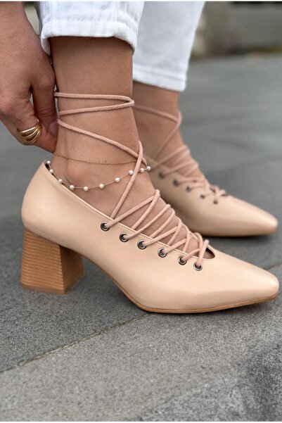 I Love Shoes Παπούτσια με τακούνι Temora, δερμάτινα ματ σε απόχρωση nude