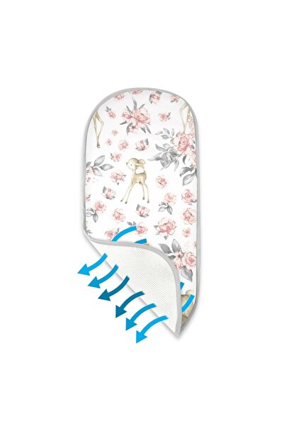 MimiNu Anti-sweat pram insert, MimiNu, 3D mesh, Sweet Deer Pink