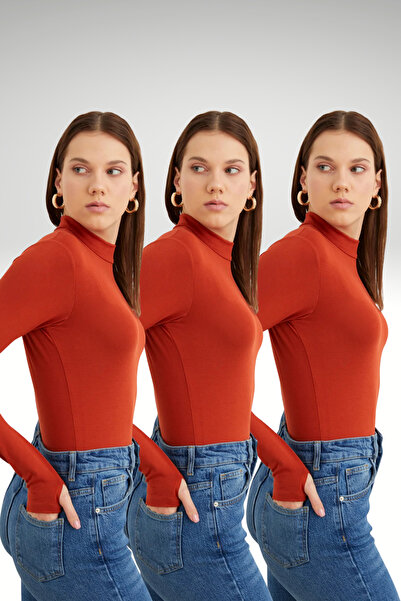 Ladima Women's Tile 3-Piece Body Suit with Finger Detail