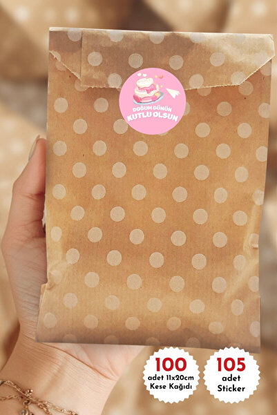 Bimotif Birthday Gift Package Set, 100 Pieces of Paper Bags (11X20 cm) and 10...