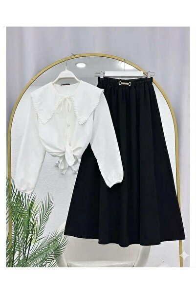 modasindoma Women's Denim Skirt Suit