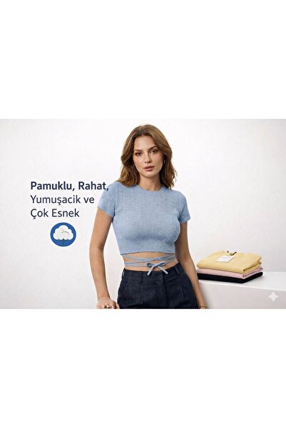 Gizem iç giyim Short Sleeves Waist-Tie Model Very Comfortable Flexible and Co...