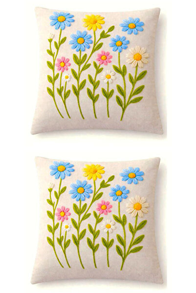 Bumedo Decorative Floral Patterned Cushion Cover 42X42 cm |   3D Digital Prin...