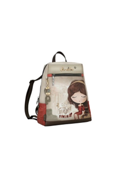 Anekke Square Backpack with Flap Gray Iridescent, Muse Collection 42705-018