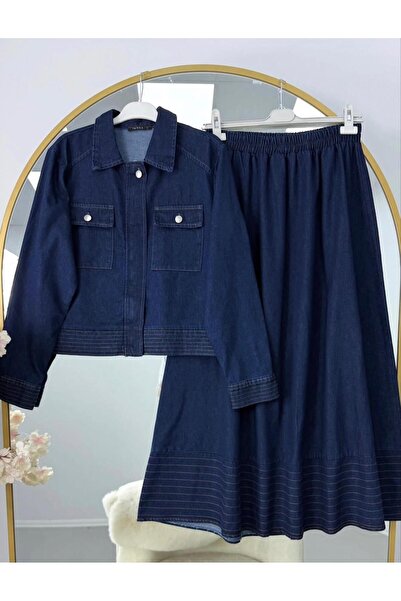 modasindoma Women's Denim Skirt Suit
