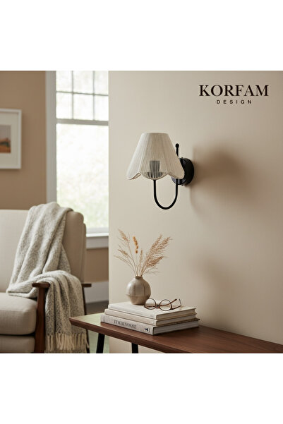 KorFam Rosalinda Aplik - Beyaz Çiçek Şeklinde Kablosuz Pilli Aplik