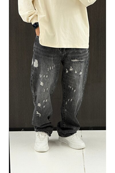 Urban Collection Black baggy ripped jeans Urbancollection
