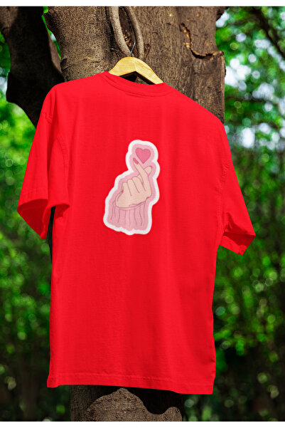 MG Korean Finger Heart Printed Crewneck Cotton Oversize Fit Unisex Tshirt