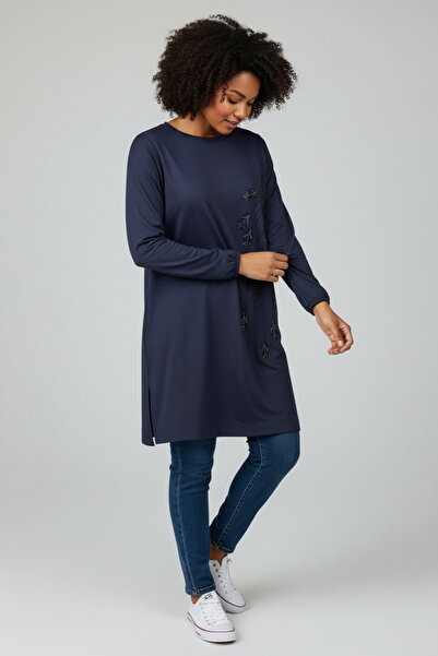 ECE GİYİM ΓΥΝΑΙΚΕΙΟ ΤΟΥΝΙΚ ΜΕ ΠΕΤΡΙΝΟ ΣΧΕΔΙΟ ΣΤΟ ΜΠΡΟΣΤΙΝΟ ΜΕΡΟΣ, ΕΛΑΣΤΙΚΟ ΤΕ...