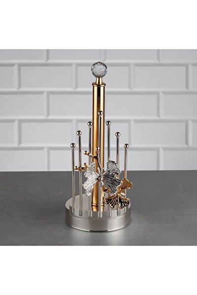 St Morritz Şık Tel Kelebek Kağıt Havluluk, Kristal Taşlı Zamak Metal Gümüş Rengi