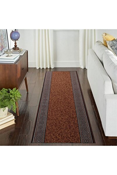 OEM Traversa Antiderapanta Rafina, Nuante Bej cu Maro, Latime 80 cm