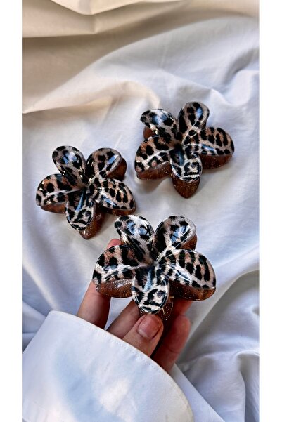 YOYYO Women's Leopard Hair Clip Leopard Patterned Lotus Model Women's Hair Cl...