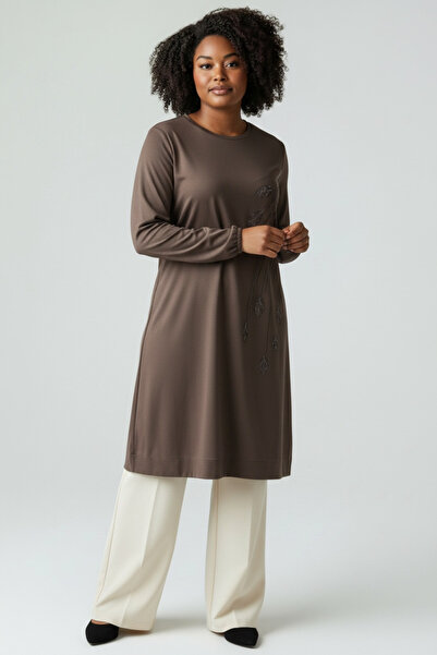 ECE GİYİM ΓΥΝΑΙΚΕΙΟ ΤΟΥΝΙΚ ΜΕ ΠΕΤΡΙΝΟ ΣΧΕΔΙΟ ΣΤΟ ΜΠΡΟΣΤΙΝΟ ΜΕΡΟΣ, ΕΛΑΣΤΙΚΟ ΤΕ...