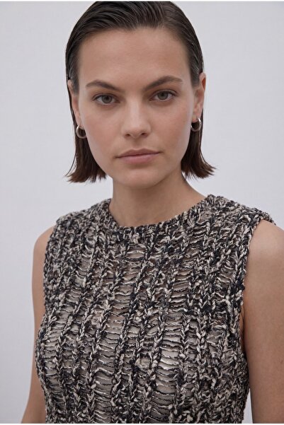 KENZA'A TRİKO Μπλούζα με διάτρητο σχέδιο και μηδενικά μανίκια