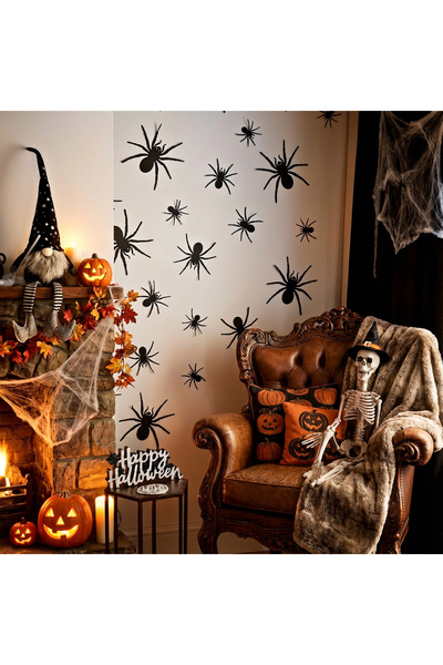 OEM Halloween decoration - spider set - self-adhesive - black - 30 pcs / pack