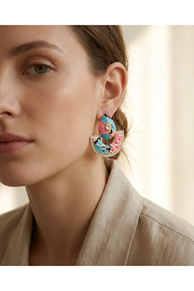 Dorvina Vintage Women's Earrings Brass Women's Earrings Gold Zircon Detailed ...