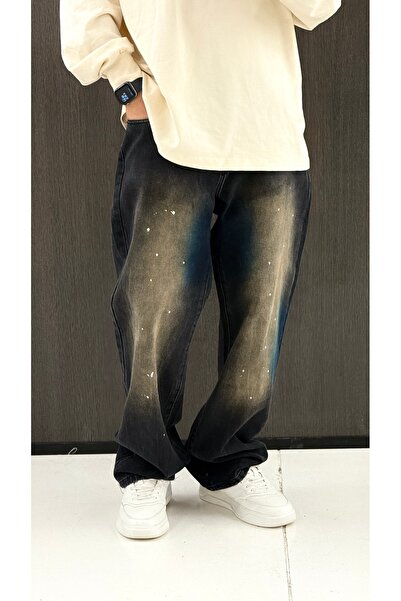 Urban Collection Painted baggy jeans, black Urbancollection