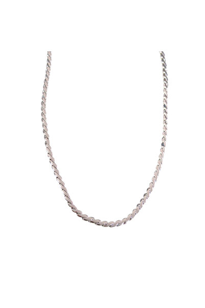 Güler Yüzlü Silver Xuping 4 mm Yassi Burgu Necklace 50 cm Gold