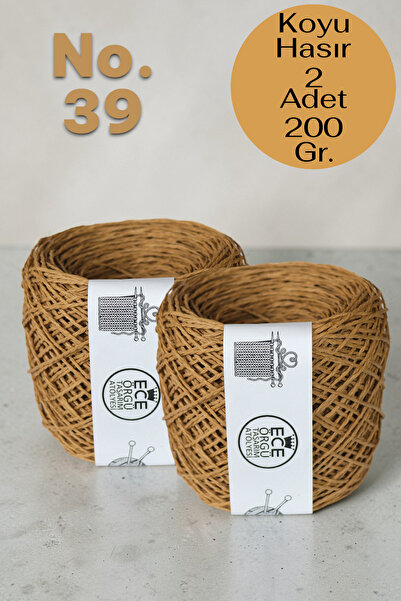 Ece Örgü Tasarım Atölyesi Koyu kese kağıdı rengi (No. 39), kağıt çanta ipi ( ...