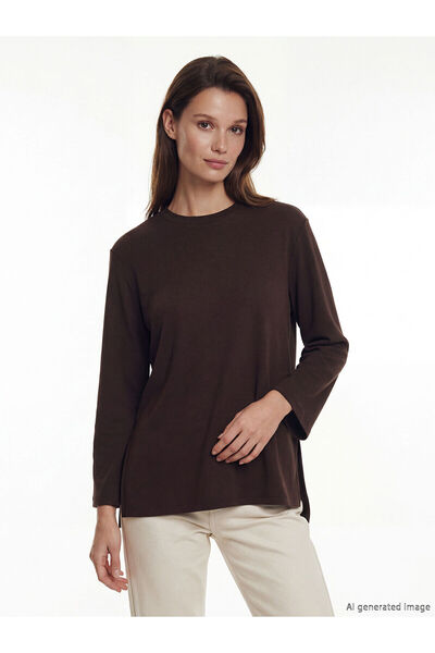 LC Waikiki Özmarka New Season Stand Collar Oversize Women's Sweatshirt Tunic