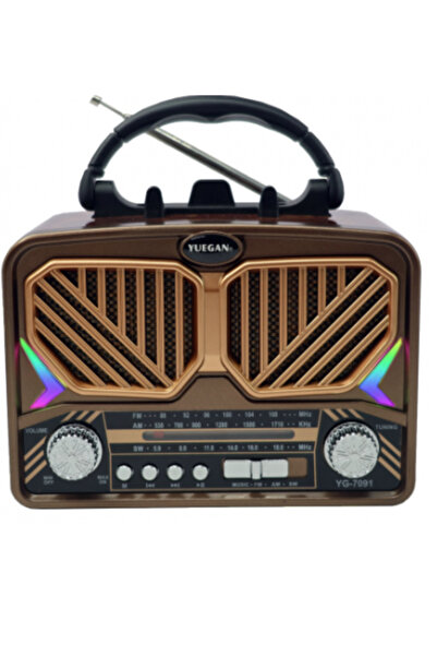 inteknoloji YG-7091BTS Taşınabilir Güneş Enerjili Radyo - Bluetooth, FM/AM/SW, MP3, USB/TF, LED El Feneri