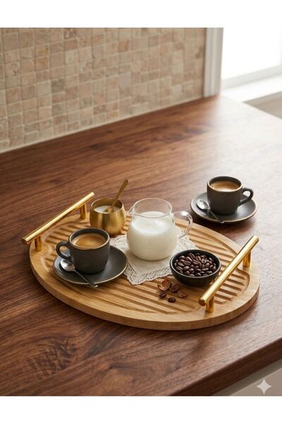 defnem home 1 Adet Bambu Sunum Tepsisi, Kahve, Çay Sunumluk