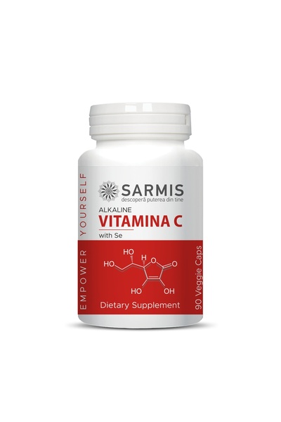 Sarmis Evolution Vitamina C alcalina + Se (90 cps) | Supliment pentru Sanatat...