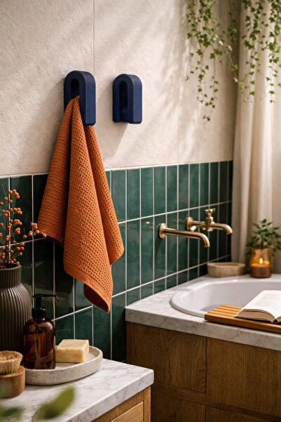 SacredCo Avantajlı 2'li Banyo Havlu Askısı Seti Yapışkanlı