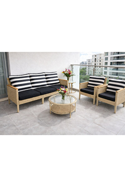 MADAMİNCİ Bahçe Mobilyası Minder Kılıfı Rattan Set 3+1+1 Fermuarlı Dayanıklı ...