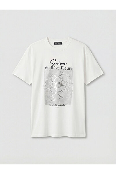 LC Waikiki Γυναικείο μπλουζάκι Seray New Season με στάμπα και λαιμόκοψη ποδηλ...