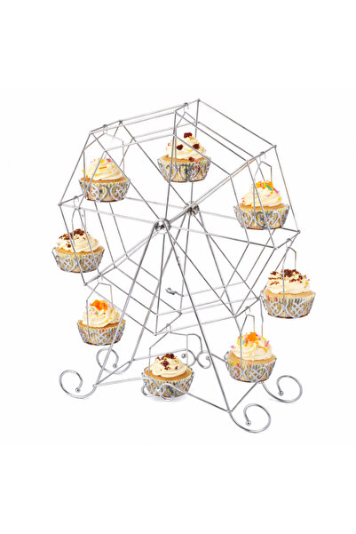 Tinky Winky Metal Cupcake Standı Dönme Dolap Kalpli – Cupcake ve Kek Sunum St...