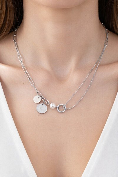 BALVORA VENTO Women's Steel Elizabeth Necklace Does Not Fade