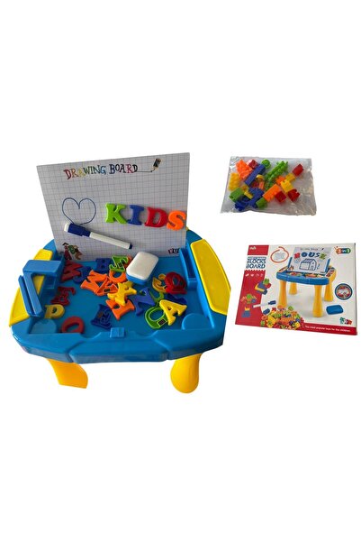 ADIRI SHOP Masă educativă copii 3 în 1 – tablă de scris + litere magnetice + ...