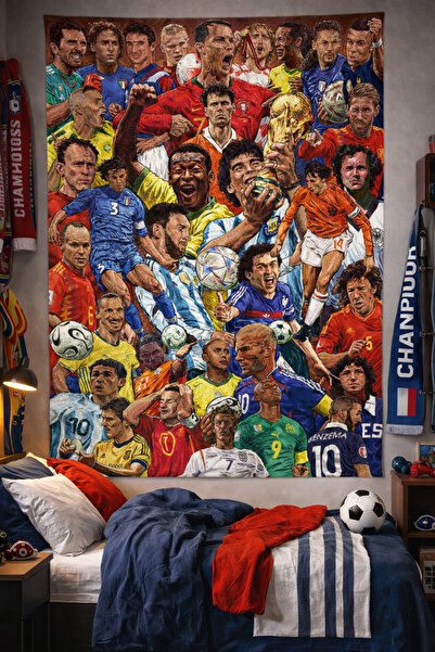 Vagonik Football Legends Wall Covering Tapestry Quality Fabric Vibrant Colors