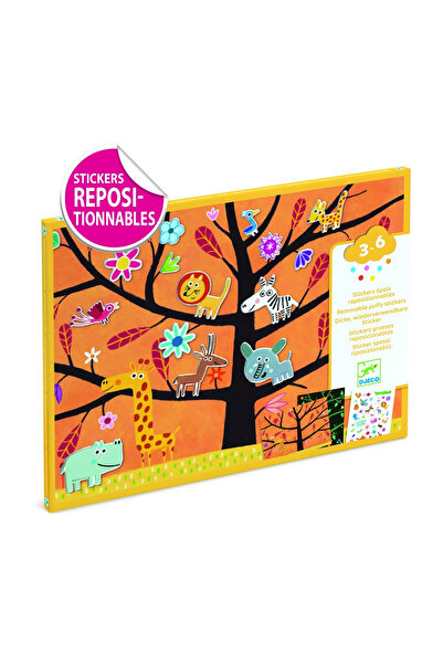 djeco Repositionable animal stickers,