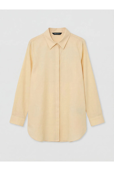 LC Waikiki Lcw Modest Yellow Textured Women's Shirt Tunic
