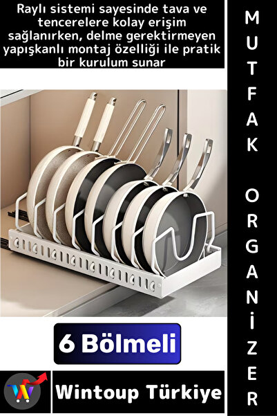 Wintoup # منظم أدوات المطبخ بدون تركيب، منظم خزانة المطبخ، منظم أواني الطهي ب...