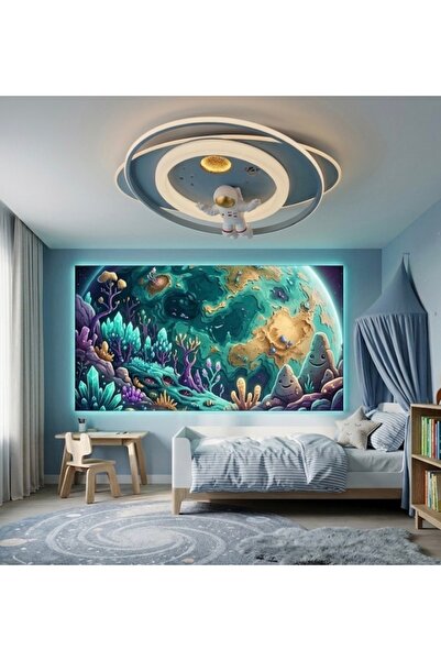 Avize 3 RENKLİ KUMANDALI ÇOCUK ODASI ASTRONOT