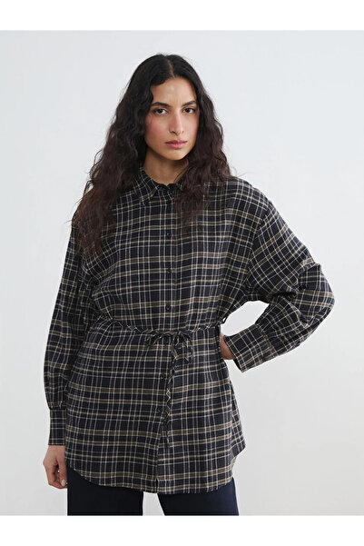LC Waikiki Tunica de dama LCW Modest, kaki, în carouri