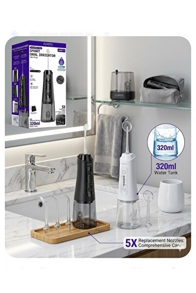 instatech Taşınabilir Akıllı Ağız Duşu - 5 Başlık & 4 Mod- Profesyonel Diş ve...