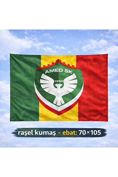 ZERYA Amedspor Tasarımlı Bayrak - Amed Spor Bayrağı 70x105 (raşel kumaş)