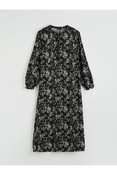 LC Waikiki Peak New Season Tie-Detail Collar Patterned Dress