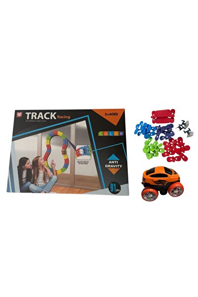 ADIRI SHOP Set Interactiv - Pista Flexibilă Anti Gravitație, 91 piese, Mașinu...