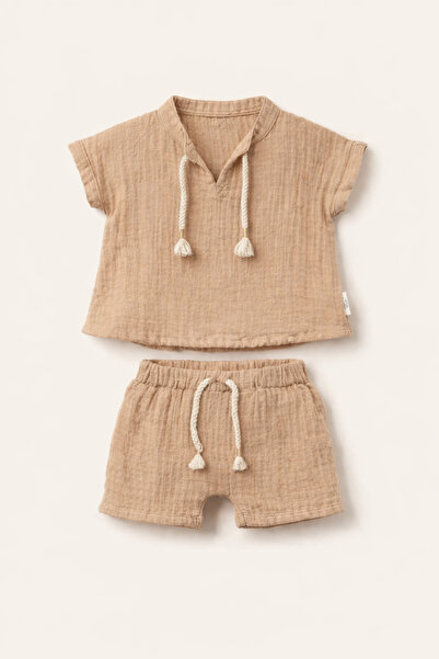 Little Baby Muslin Fabric Top and Shorts Set