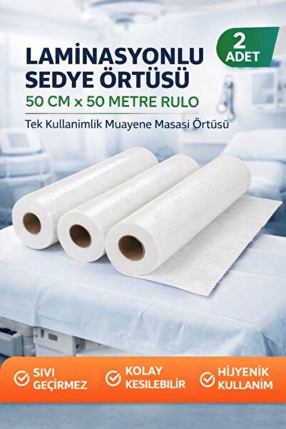 Genel Markalar Laminasyonlu Sedye Örtüsü 50 cm x 50 Metre Rulo Tek Kullanımlı...