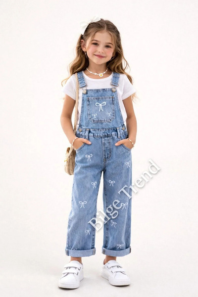 Bilge Trend Момичешки гащеризон с десен на панделки