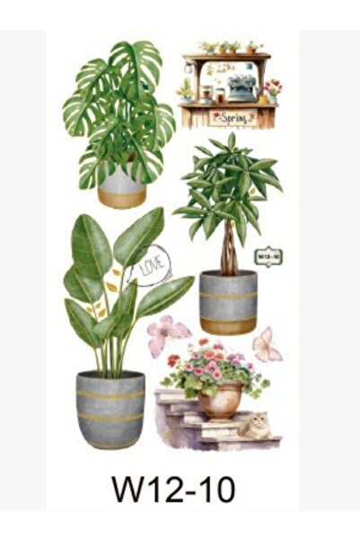 OEM 3D Decorative Wall Sticker with Multicolored Potted Plants, with Colorful...